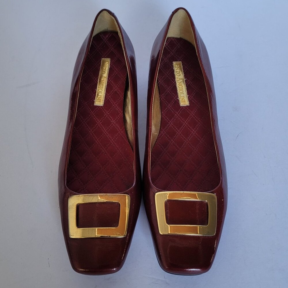 Enzo Angiolini ROOSIE Patent Leather Upper Square Toe Pumps. Size 9M